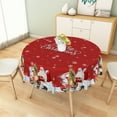 thumbnail image 6 of Nanqianyi Merry Christmas Round Tablecloth 60 inch Winter Snowman Santa Claus Circular Table Cloth for Round Tables Family Dinner Decor, 6 of 10