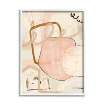 Stupell Industries Contemporary Layered Abstract Shapes Graphic Art White Framed Art Print Wall Art, Design by Kim Allen