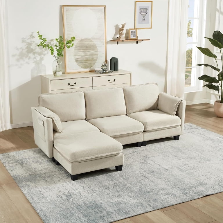 Howcool Cloud Modular Sectional Sofa, 93" L-Shaped, Beige photo 4