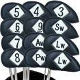thumbnail image 1 of Funda para palos de golf CHAO de piel sintética de lujo juego de 12 piezas blanco y negro, 1 of 5