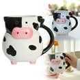 thumbnail image 5 of Glass Water Bottle,Cow Shaped Coffee Maker Cute Porcelain Mug With Handle 3D Large Animal Ceramic Coffee Cup, 5 of 9