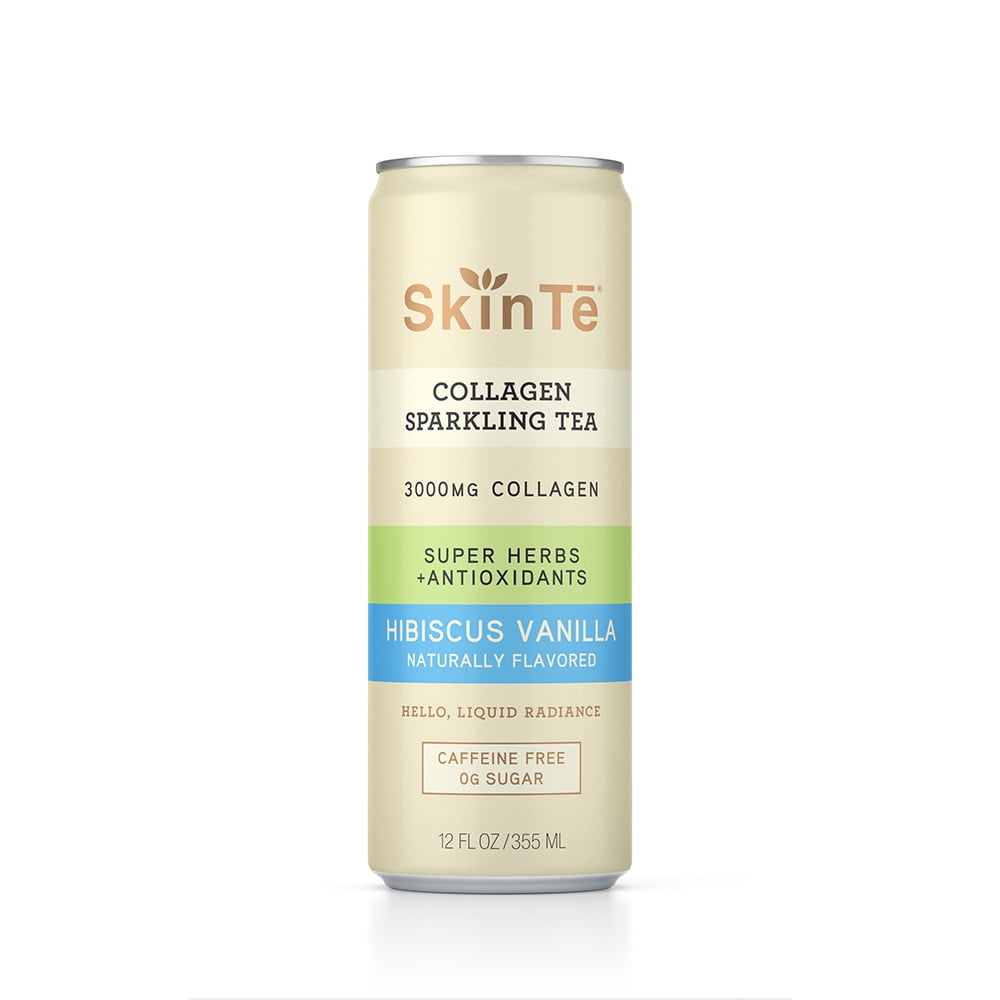 SkinTe Collagen Sparkling Tea Hibiscus Vanilla 12 fl oz