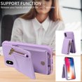 thumbnail image 6 of Nalacover RFID Blocking Wallet Case for iPhone X/XS, Shockproof PU Leather Magnetic Button Zipper Purse Card Slots & Kickstand Crossbody Phone Case with Shoulder & Wrist Strap,Purple, 6 of 12