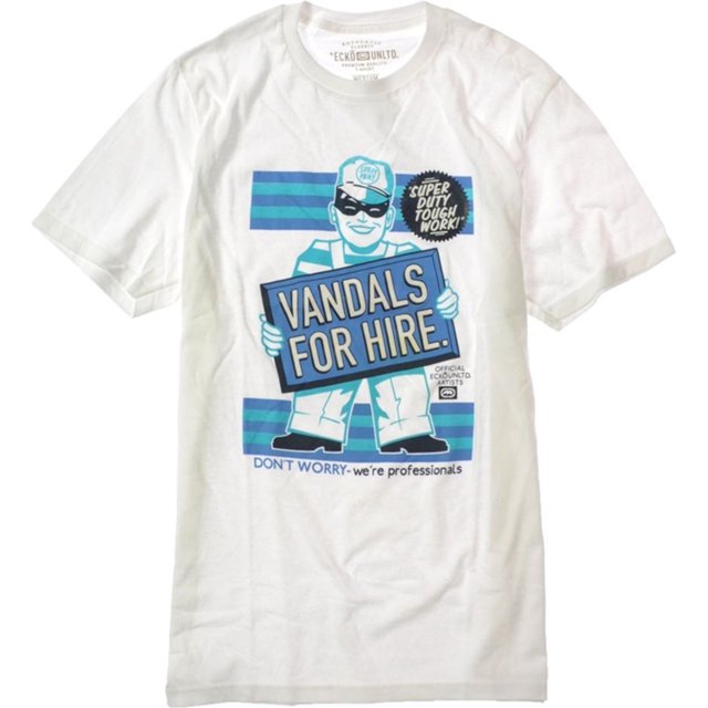 Ecko Unltd. Camiseta gráfica Get A Job para hombre, blanca, pequeña