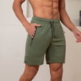 thumbnail image 6 of Razzly Male Summer Shorts Solid Color Tie Suit Cool Breathable Five Quarter Pants Sweat Short Training Shorts for Men Quick Y Shorts Cool Shorts Men Shorts for Exercise Volleyball Shorts(Green,2XL), 6 of 9