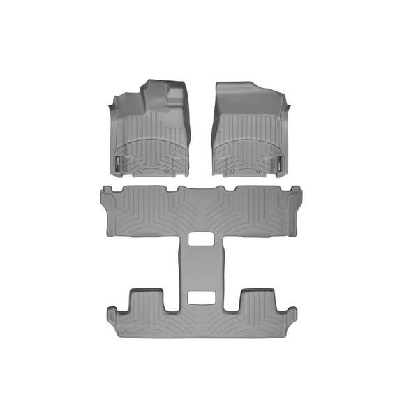 WeatherTech Custom Fit FloorLiners compatible with 2011-2017 Nissan Quest - Complete Set (1st, 2nd, & 3rd Row) w/ Center Aisle, Grey