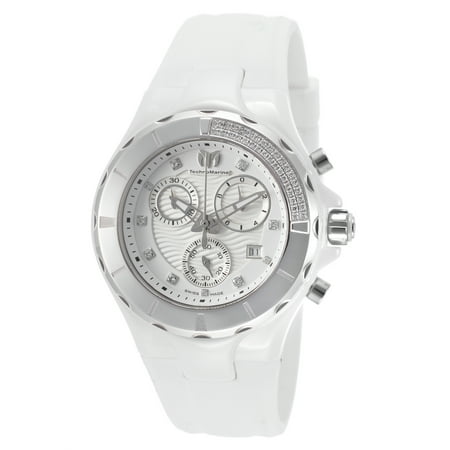 Technomarine Tm-110031 Women's Cruise Diamond Chrono White Silicone And Dial Watch