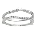 thumbnail image 2 of Dazzlingrock Collection 0.18 Carat (ctw) 18K Round Diamond Ladies Wedding Band Enhancer Guard Double Ring, White Gold, Size 8, 2 of 8