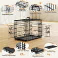 thumbnail image 4 of Yaheetech Foldable Metal Wire Dog Crate with Pull-out Tray, Divider, and Dual Doors, Black, 4 of 6