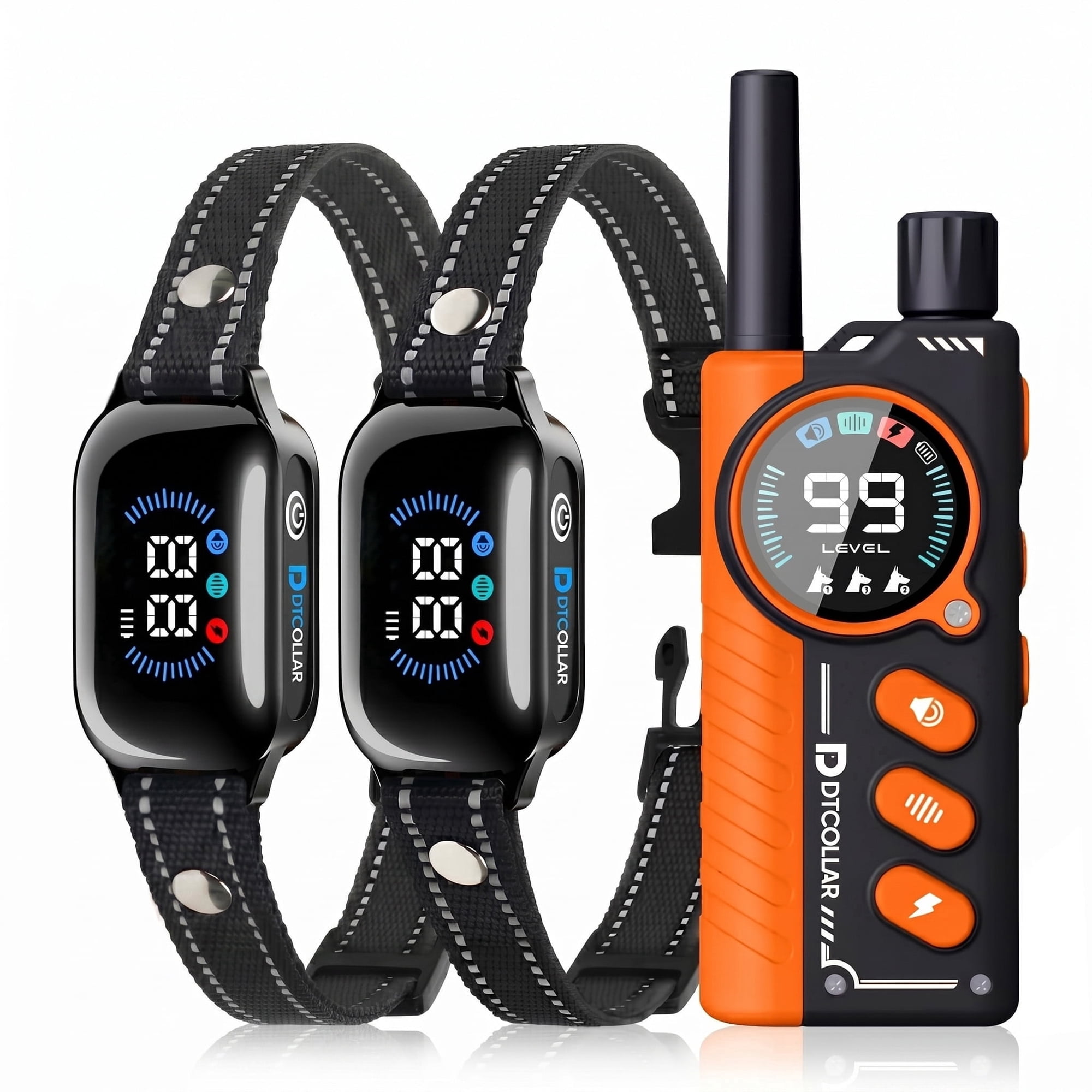 Paipaitek Dog Training Collar with Remote 2-in-1 Dog Shock Collar & Auto Bark Collar 3300FT Range Waterproof Shock Collar for Small Medium Large Dogs Orange For 2 Dogs