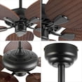 thumbnail image 6 of JONATHAN Y Raffles 52" Bohemian Industrial Iron/Plastic Mobile-App/Remote-Controlled 6-Speed Palm Blade Ceiling Fan, Neutral Brown Wood Finish, 6 of 8