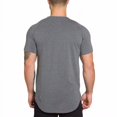 thumbnail image 3 of Camisas de fitness para hombre Camisetas ajustadas de moda Camisetas musculosas de fitness con ajuste largo y caído 2 piezas gris XXL, 3 of 5