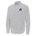 thumbnail image 2 of Men's Antigua Gray Vancouver Canucks Porter Woven Tri-Blend Long Sleeve Button-Down Shirt, 2 of 3