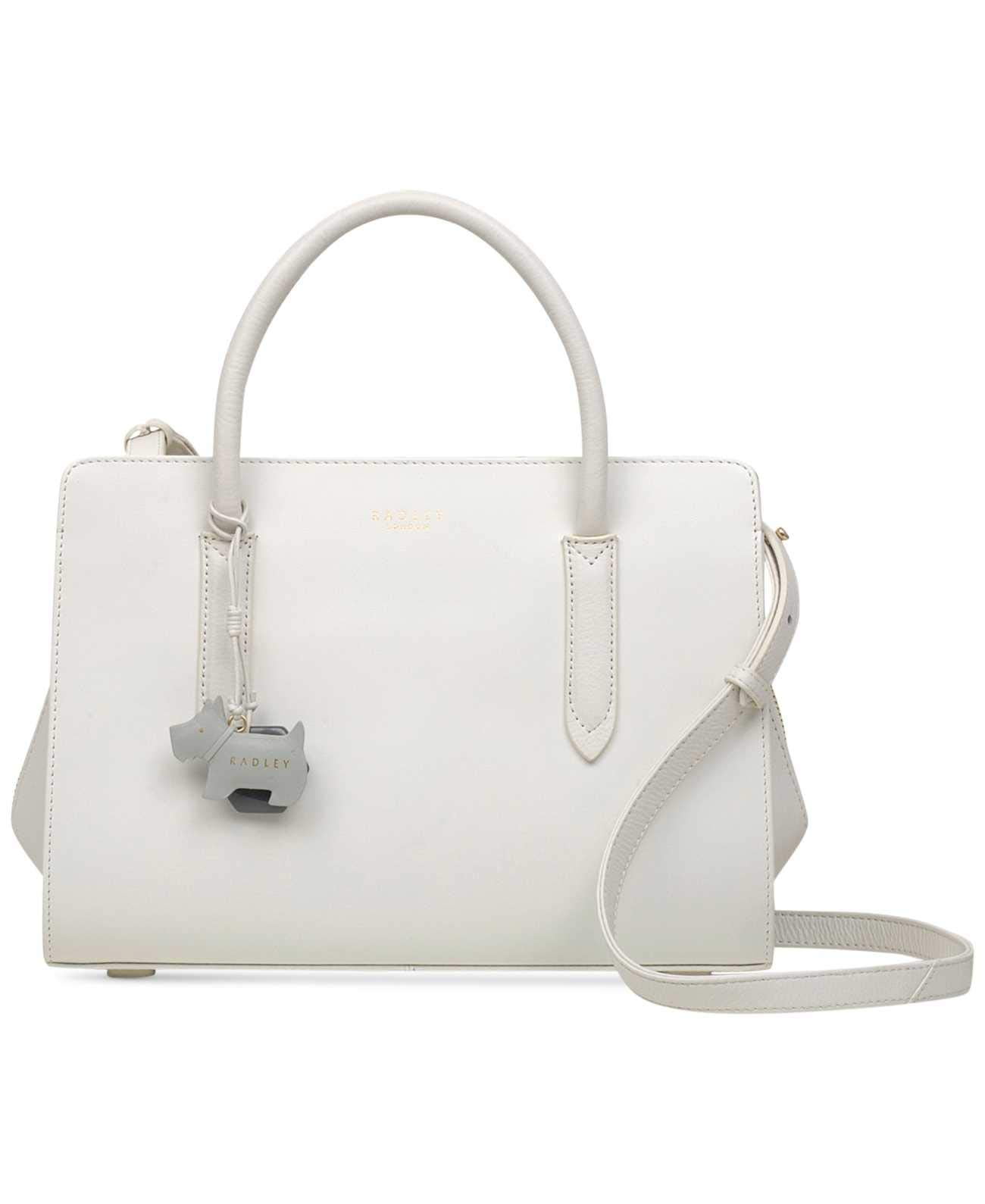 Radley London Liverpool Street Zip-top Chalk Leather Tote