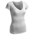 thumbnail image 2 of Essential Basic Women's Plain Short Sleeve T-Shirt V-Neck Top Junior & Plus Sizes, 2 of 4