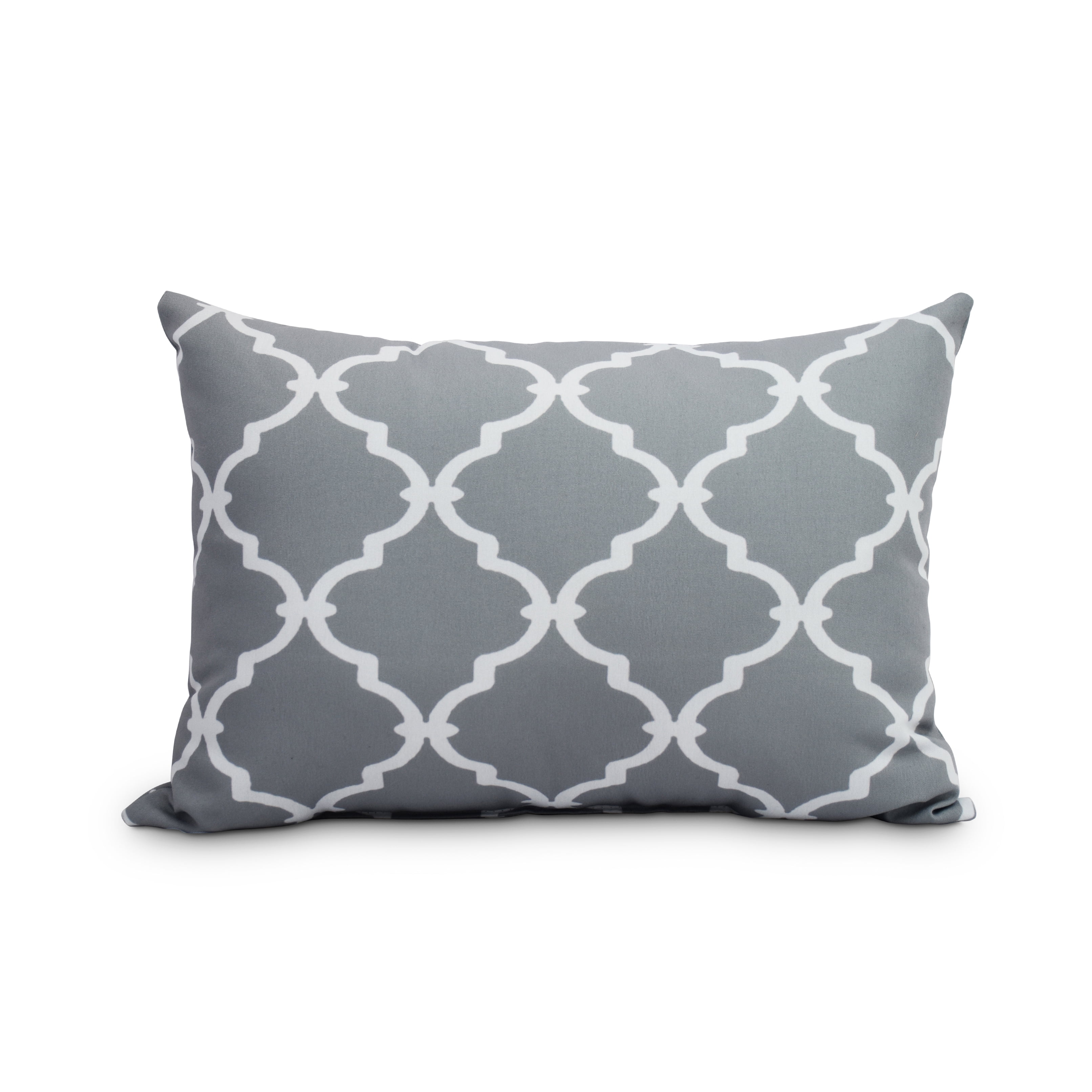 Simply Daisy, 14' x 20' Gray Decorative Trellis Print Throw Pillow