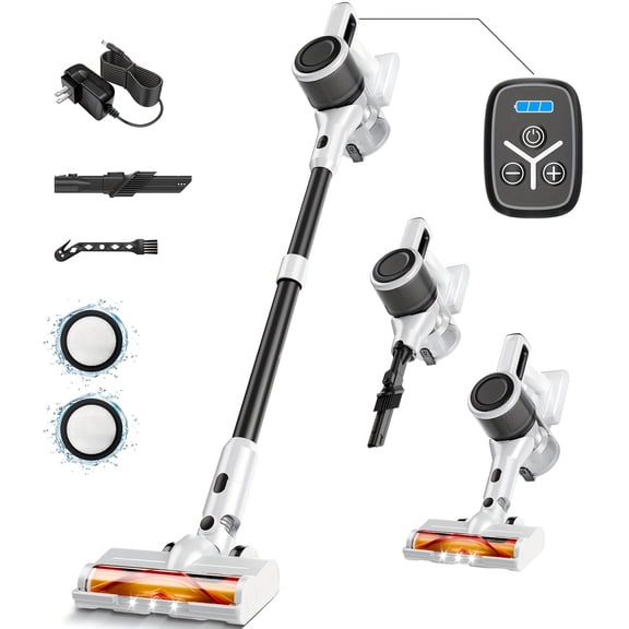 Cordless Stick Vacuum Cleaner - MAX 65KPa Powerful Vacuum Cleaners for Home, Stick Vacuum Rechargeable with 2200mAh Rechargeable, Up to 45 Mins, Portable Handheld Vacuum for Hardwood Carpet Pet Hair.