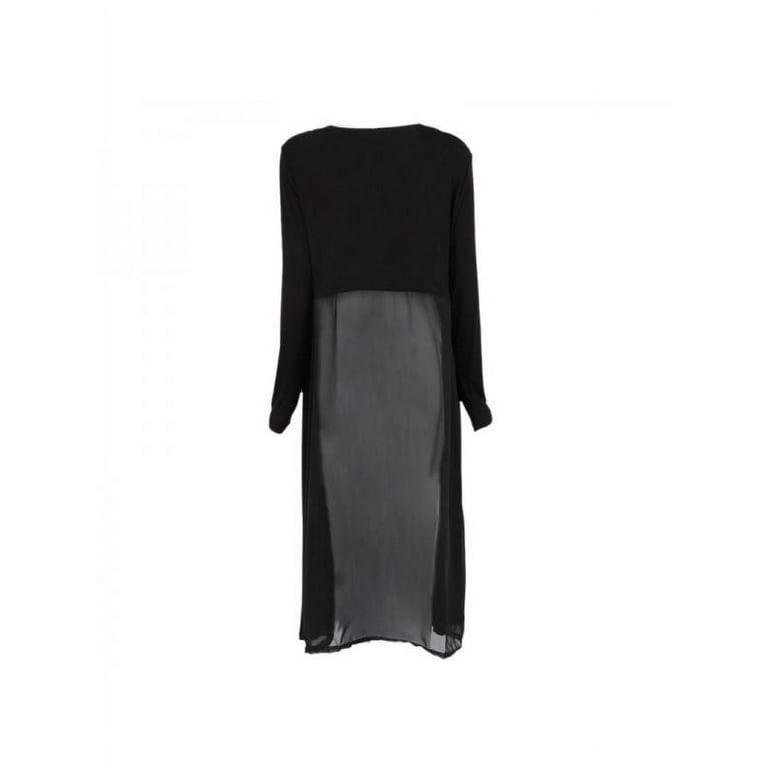 Long black chiffon jacket store
