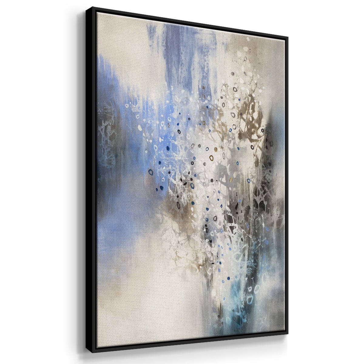 Glacier Stones Framed Premium Gallery Wrapped Canvas - Ready to Hang - 17 x 25 - Black Floating Frame