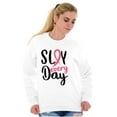 thumbnail image 4 of Breast Cancer Survivor Slay Every Day Women Plus Size Crewneck Sweatshirt Brisco Brands 2X, 4 of 5