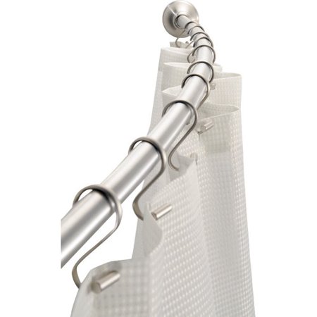 Interdesign Wall Mounted Curved Bathroom Shower Curtain Rod Hardware Included Adjule 41 72 Brushed Stainless Steel