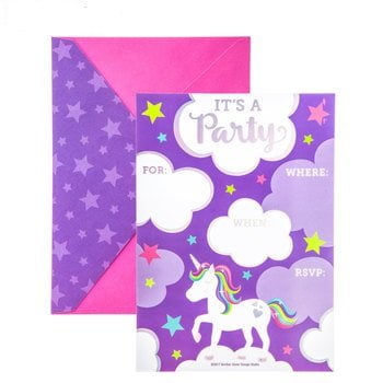 unicorn birthday party invitations kids party 10 count party