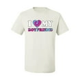 thumbnail image 2 of I Love My Boyfriend Tie Dye Pop Culture Men's Graphic T-Shirt, White, Small, 2 of 3