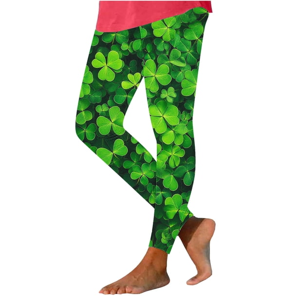 TaTaai St Patrick's Day Graphic Elastic Non-see-through Women Compression Fit Yoga Leggings High Waisted Breathable Athletic Workout Running Casual Full Length Pants Gift