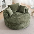 thumbnail image 4 of Round Accent Chair, 360 Swivel Chenille Barrel Chair, Fluffy Modern Sleeper for Living Room, Bedroom, Reading Room and Lounge, 4 of 8