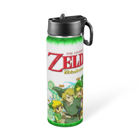 Insulated Stainless Steel for The Legend of Zelda Thermos Water Bottle With Straw and Handle for Kids Boys Girls Cup Sports Kettle For Gym 18oz