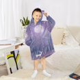thumbnail image 6 of FORMRS Wearable Blanket Hoodie with Sleeves for Kids Cozy Flannel Sweatshirt, Purple Forest, 6 of 7
