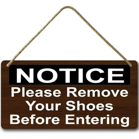 6x12 IN Remove Shoes Before Entering Wood Wall Plaque,Cute and Rustic Country Style Home Accessory Gift