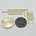 thumbnail image 3 of Round Freestanding Toilet Paper Holder with Top Storage Shelf in Brushed Gold, 3 of 14