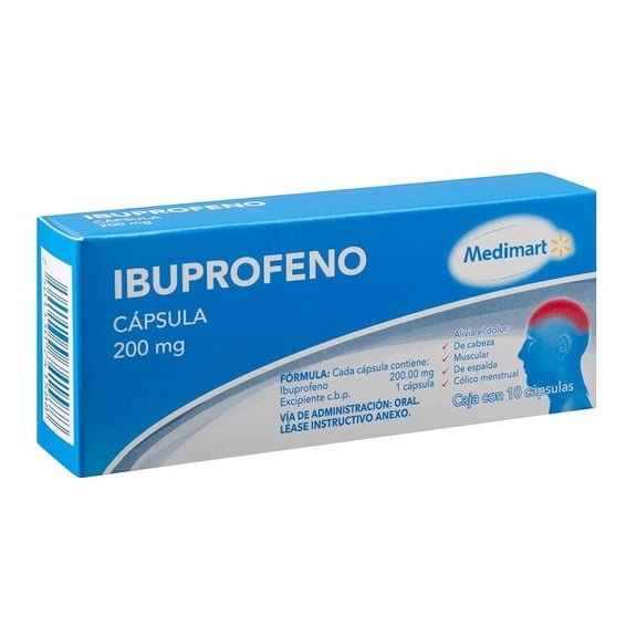Ibuprofeno Medimart 200 mg 10 cápsulas