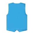 thumbnail image 2 of Xnihocha Kids Volunteer Activities Vest Solid Color Button Down Waistcoat Boys Girls Waiter Bartender Sky Blue M/11, 2 of 5