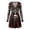 1Red, variant on Xijirk Women Halloween Skull Skeleton Rose Print Dress with V Neck Long Flare Sleeve Fit and Flare Mini Dress for Witch Cosplay Halloween Party
