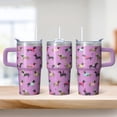 thumbnail image 2 of 20OZ Dog Paw Print Birthday Tumbler with Handle Straw and Lid Travel Coffee Cup Cute Drinkware for Women Friends Great Holiday Gifts Portable and Easy to Clean, 2 of 6