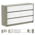 thumbnail image 2 of Boobeyeh Commode Double Alex 6 Tiroirs Gris Blanc – Rangement Moderne, 2 of 9