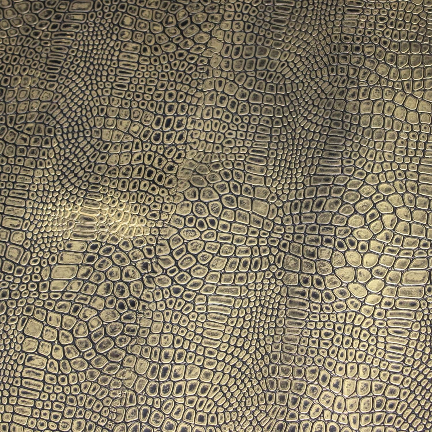 ArtisanCowhides Genuine Reptile Embossed Cowhide Leather for Crafts–  Gold 10 Sq ft