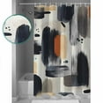 thumbnail image 3 of 72x78 Inch Shower Curtain Black Geometric Bathroom Decor Waterproof Fabric Bathtub Bath Curtains Decorative Beige Abstract Minimalist Artwork Extra Long Shower Curtain Set with Hooks, 3 of 6