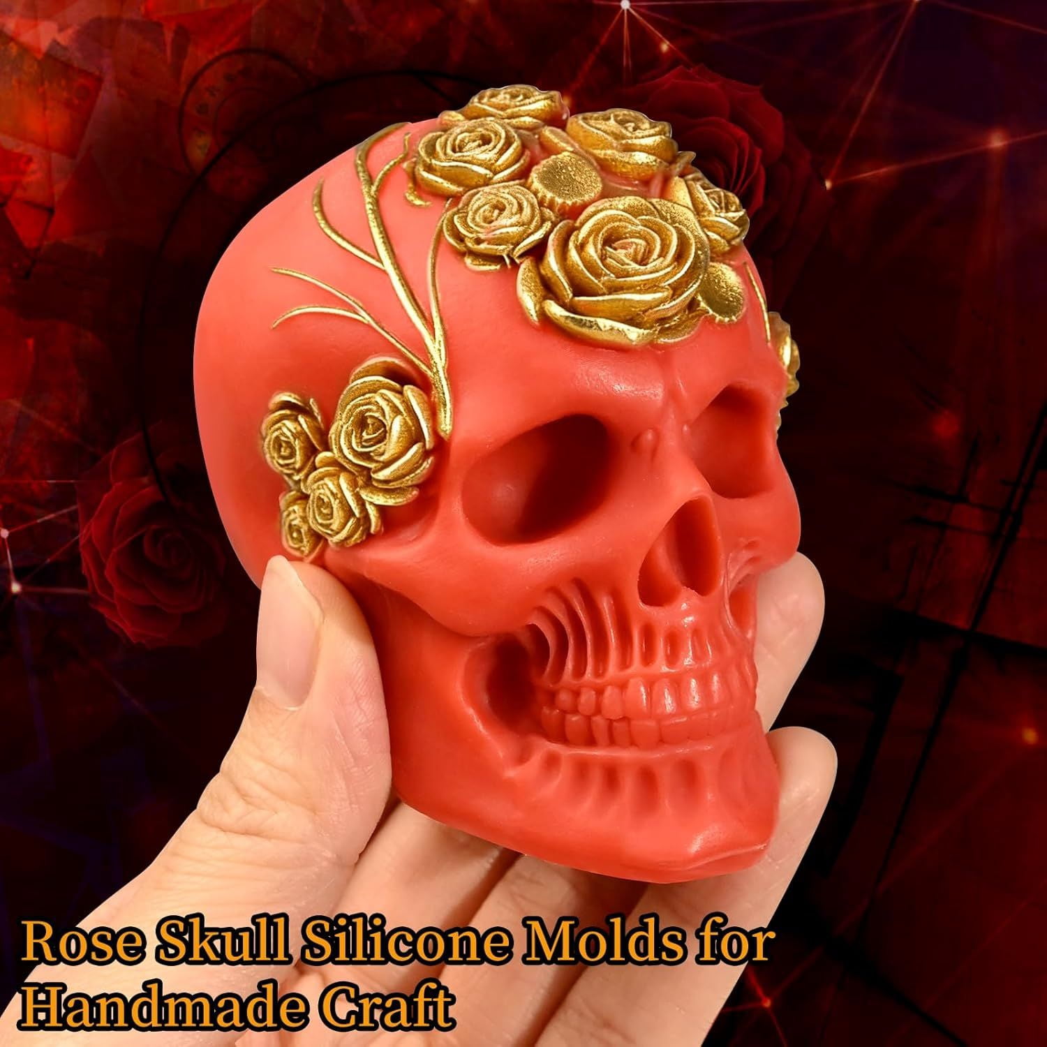 3D Skull Silicone Mold for Resin Candle Soap and Whiskey Ice Making
