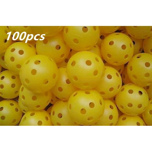 A99Golf 100pcs Practice Training Balls Air Flow Golf Balls for Driving Range, Swing Practice, Indoor Simulators, Outdoor & Home Use Yellow Floating Water Fun