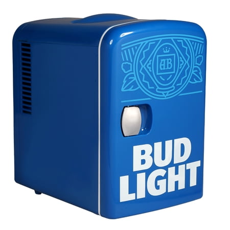 Bud Light Mini Beverage Fridge, Blue, 11''x7.5''x10''