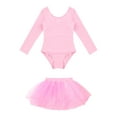 thumbnail image 4 of vastwit Ballet Tutu Dress Kids Girls Long Sleeve Gymnastics LeotardJumpsuit+Skirt Sets Dancewear Pink 10, 4 of 7