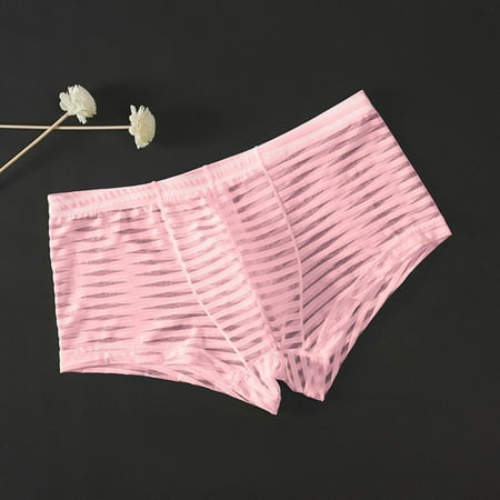 

Men s Sexy Underwear Mesh Transparent Boxer Briefs Low-waisted Underpants Briefs