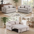 thumbnail image 4 of Bonzy Home 3-Pack 3 in 1 Convertible Sleeper Sofa Bed, Bulk 2-Seater Futon Couch with Storage Pockets for Dorm, Shared Apartment, Rental House,Beige, 4 of 6