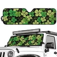 thumbnail image 2 of FUIALDOLG Green St. Patrick Leaves Windshield Sun Shade for Car Off-road Vehicle SUV Truck (52.95x16.14 Inches), Sun Shade Windshield, Shades for Windows, Protector Blocks UV, Funny Car Decor, 2 of 7