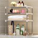 thumbnail image 4 of Injueey Estante de almacenamiento grande, estante de Metal de pie, práctico soporte de baño, impermeable, estante multifuncional de 3 capas Almacenamiento y organización del hogar, 4 of 6
