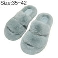 thumbnail image 6 of Soft Plush Open Toe Furs Slides Fuzzy Slip on House Shoes Indoor Outdoor Slippers, 6 of 19