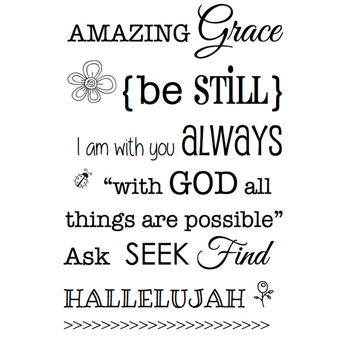 Srm Bible Journaling Clear Stamps 4"X6"Amazing Grace